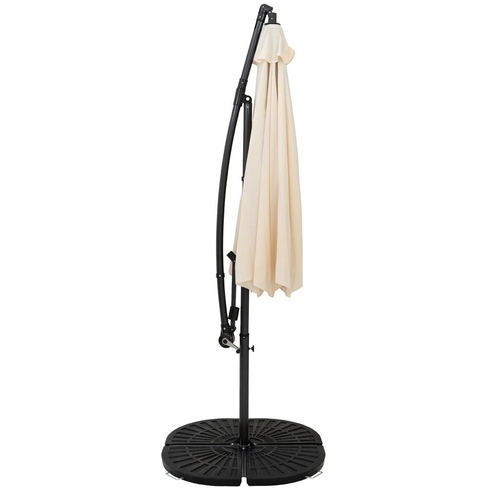 MonsterShop Cream Cantilever Parasol with Full Fan Base 3m Image 3