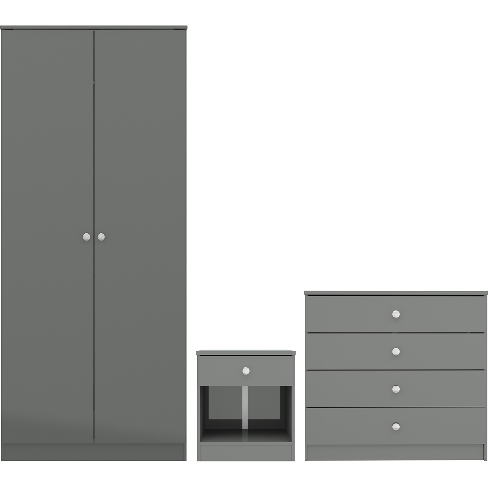 Seconique Denver 3 Piece Grey Gloss Furniture Set Image 2