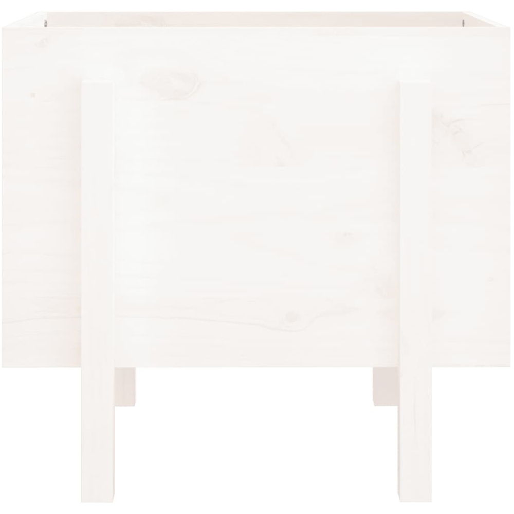 vidaXL White Solid Pine Wood Garden Planter 57 x 62 x 50cm Image 3