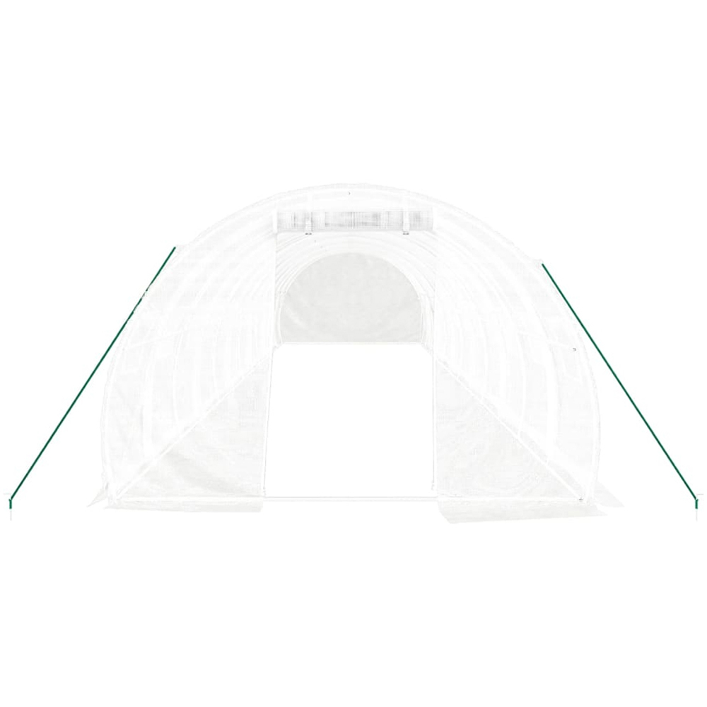 vidaXL White Polyethylene Galvanised Steel Frame 39.3 x 9.8ft Greenhouse Image 3