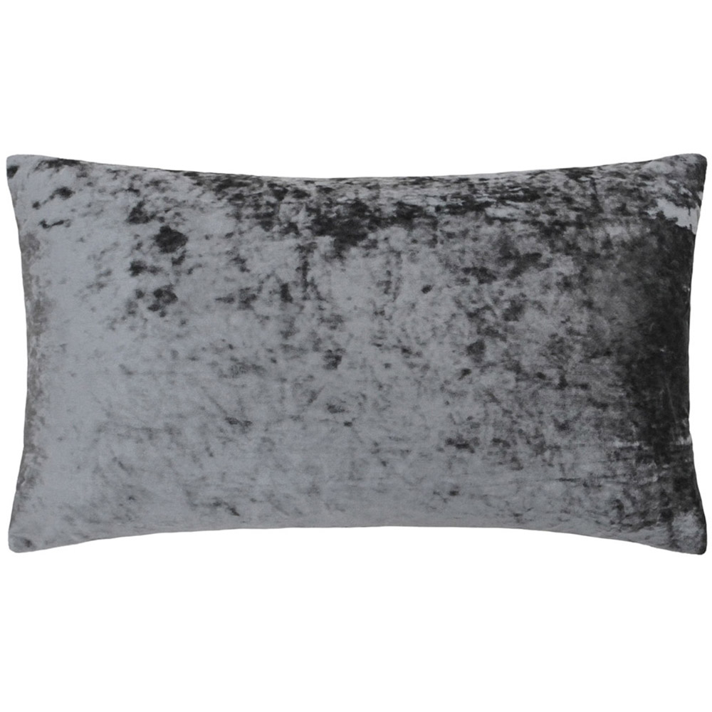 Paoletti Verona Pewter Crushed Velvet Cushion Image 1
