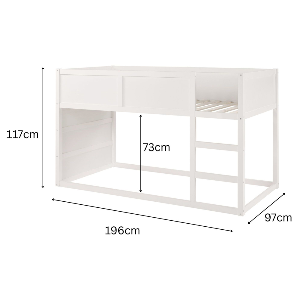 Aspire Hideout Single Wooden Reversible Mid Sleeper Kids Bed Frame with Memory Foam Mattress Image 9