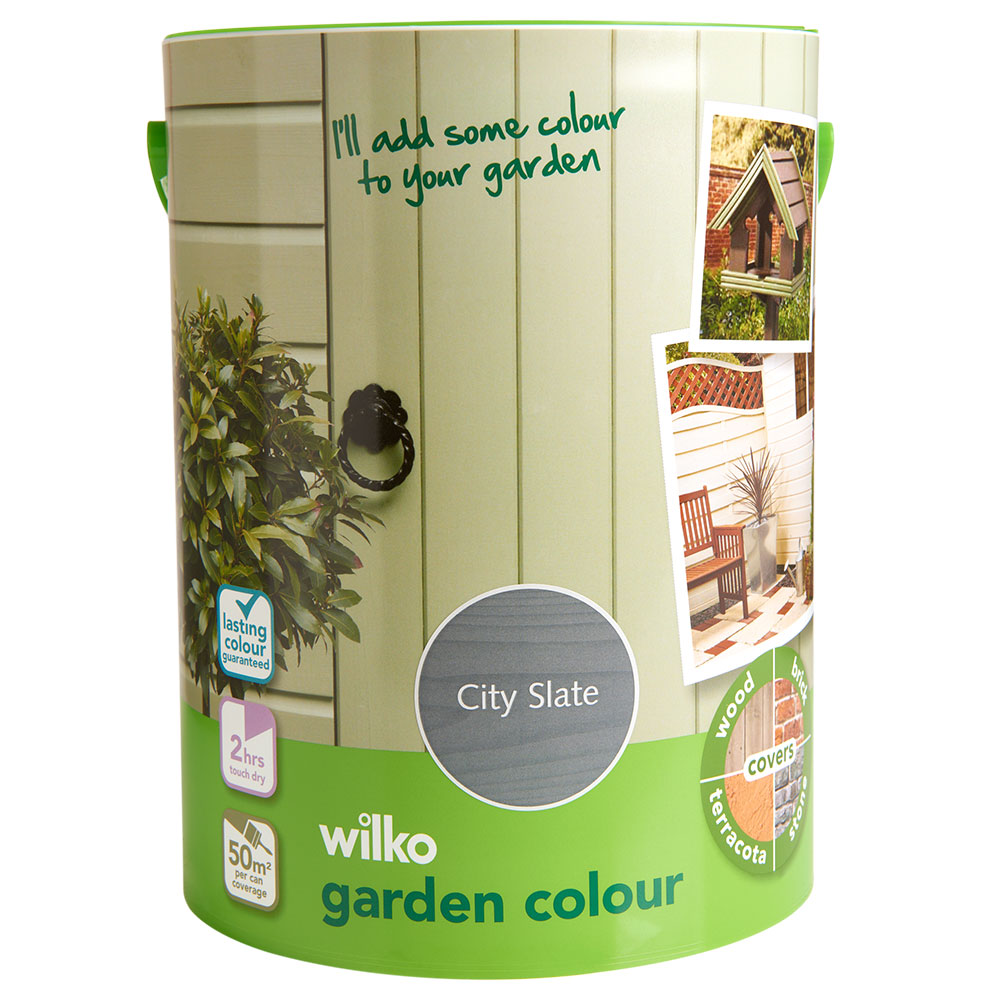 Wilko Garden Colour City Slate Wood Paint 5L Image 2