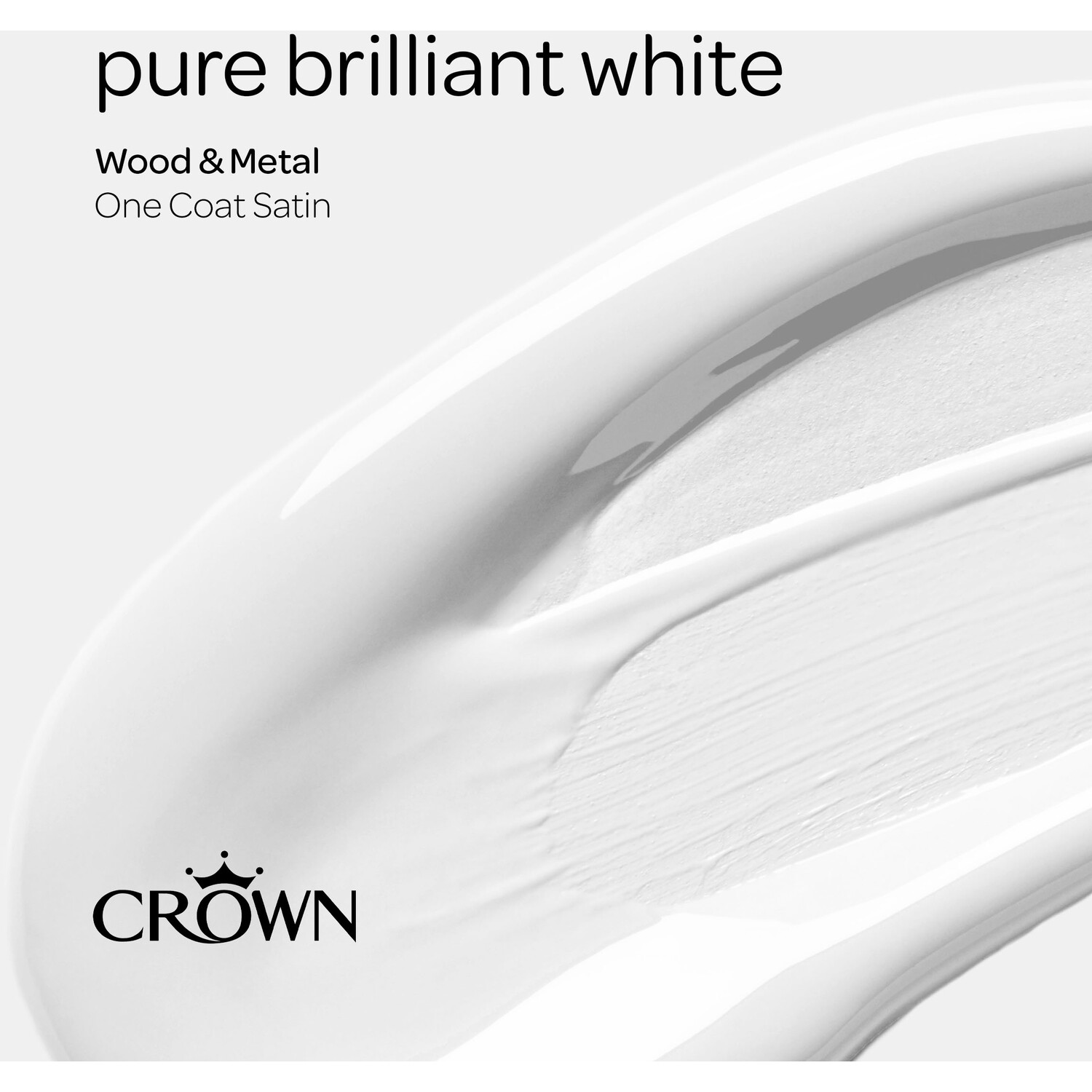 Crown One Coat Wood and Metal Pure Brilliant White Satin Paint 750ml Image 4