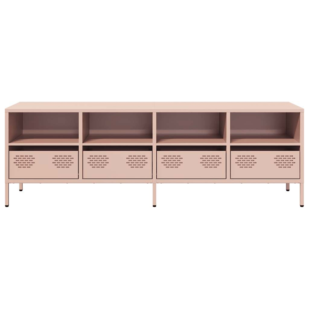 vidaXL 4 Drawer 4 Shelf Pink Steel Industrial Style TV Cabinet Image 4