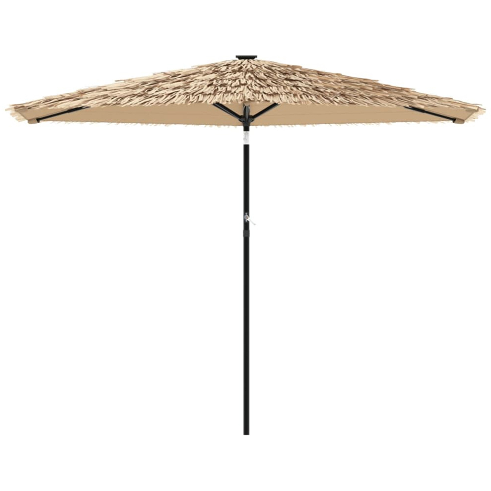 vidaXL Brown Straw Top Garden Parasol with Steel Pole 2.8m Image 2
