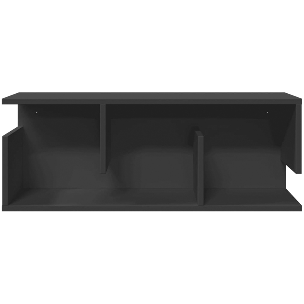 vidaXL 3 Open Shelf Black Wall Cabinet Image 3
