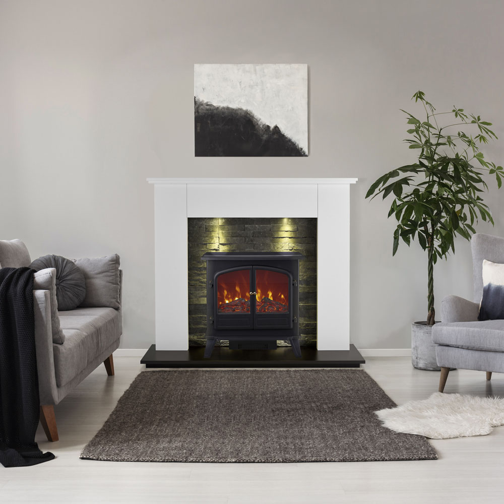 Focal Point Lashenden White and Slate Surround Set Image 2