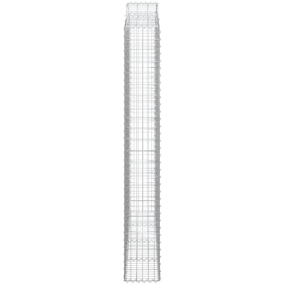vidaXL Silver Galvanised Iron Arched Gabion Basket 220/240 x 30 x 200cm Image 3