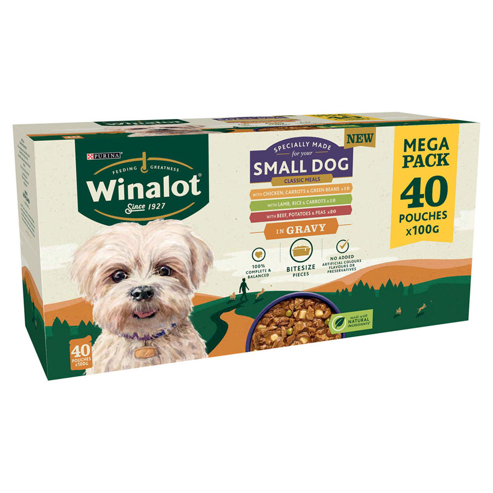 Winalot Mixed in Gravy Small Dog Food Pouches 40 x 100g Image 2