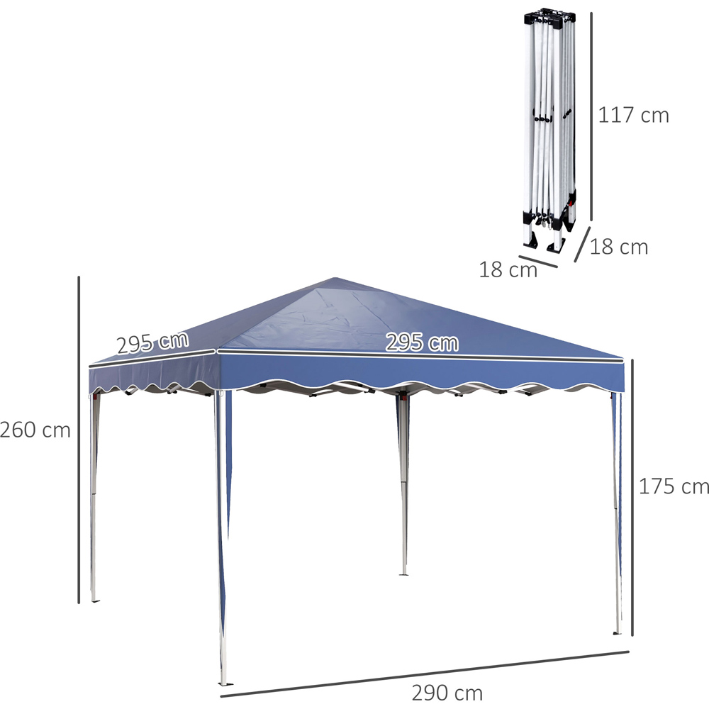 Outsunny 3 x 3m Blue Steel Frame Pop Up Gazebo Image 7