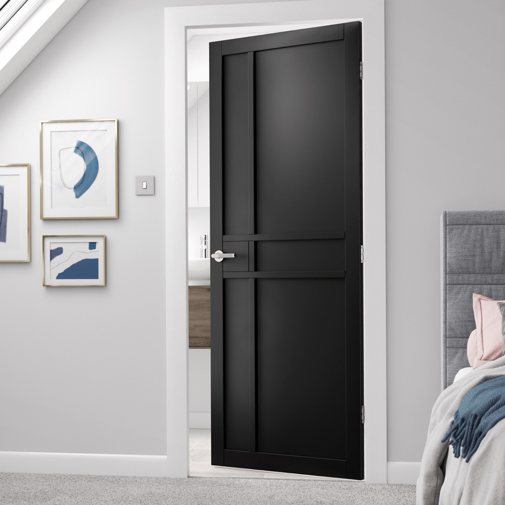 JB Kind City Urban Industrial Black Art Deco Style Internal Door 1981 x 686mm Image 2