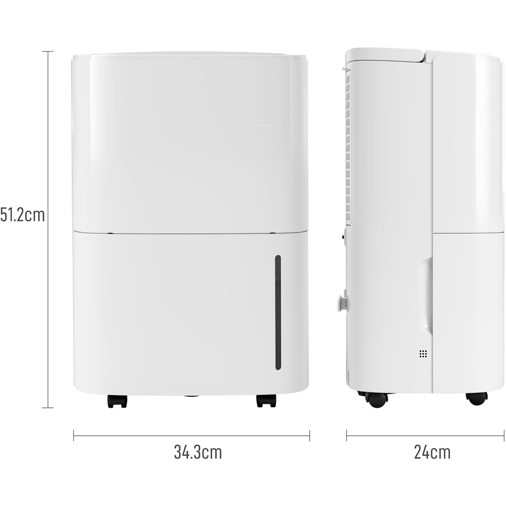 Portland White Portable Dehumidifier with Drainage 20L Image 8