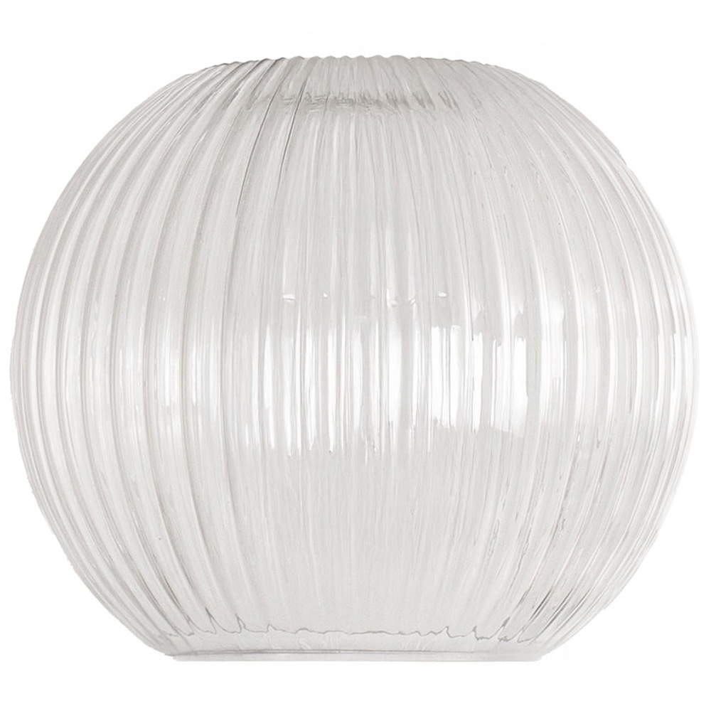 ValueLights Maddison Clear Ribbed Glass Globe Easy Fit Pendant Lamp Shade Image 1