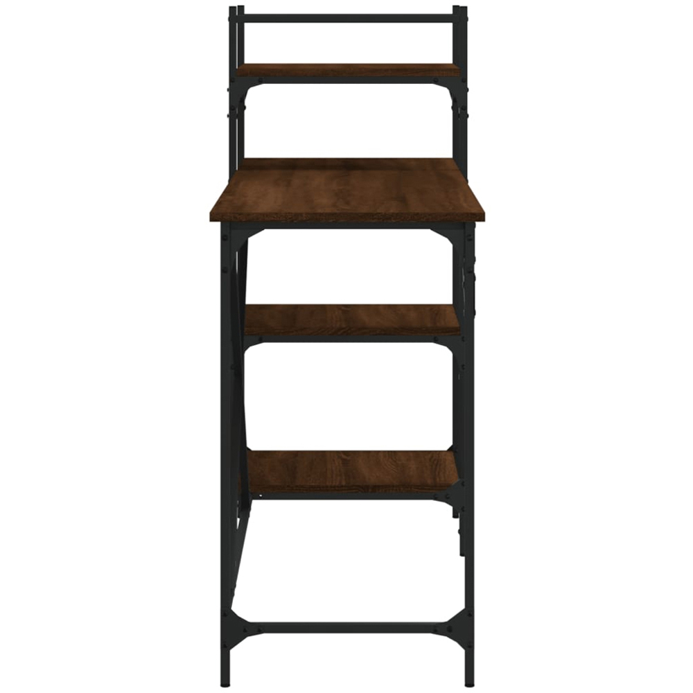 vidaXL 4 Shelf Computer Desk Brown Oak Image 4