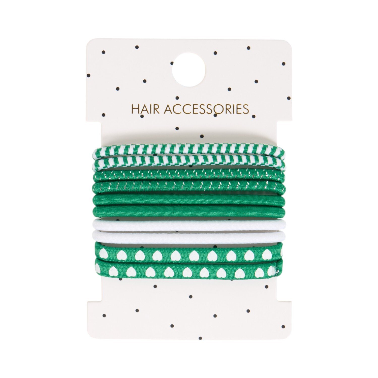 Pack of 10 Hair Elastics Green Image 1