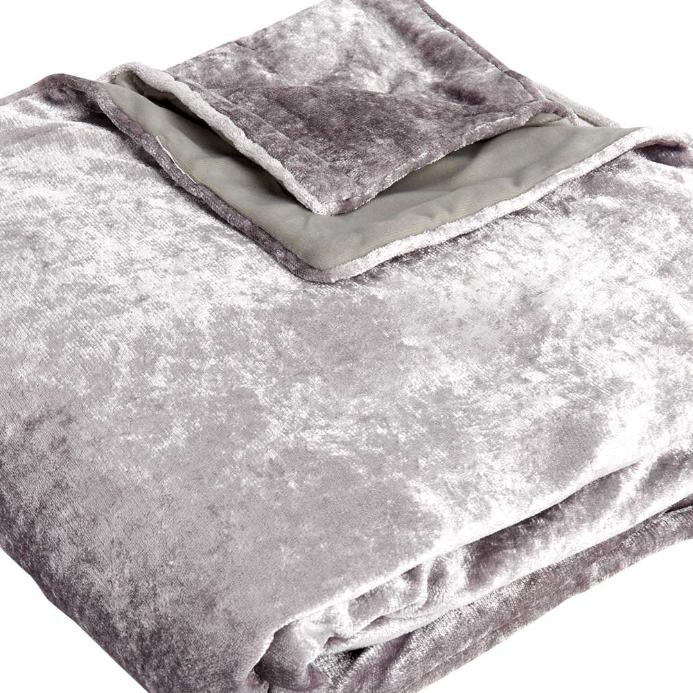 Wilko Silver Crushed Velvet Effect Throw 150 x 200cm Wilko