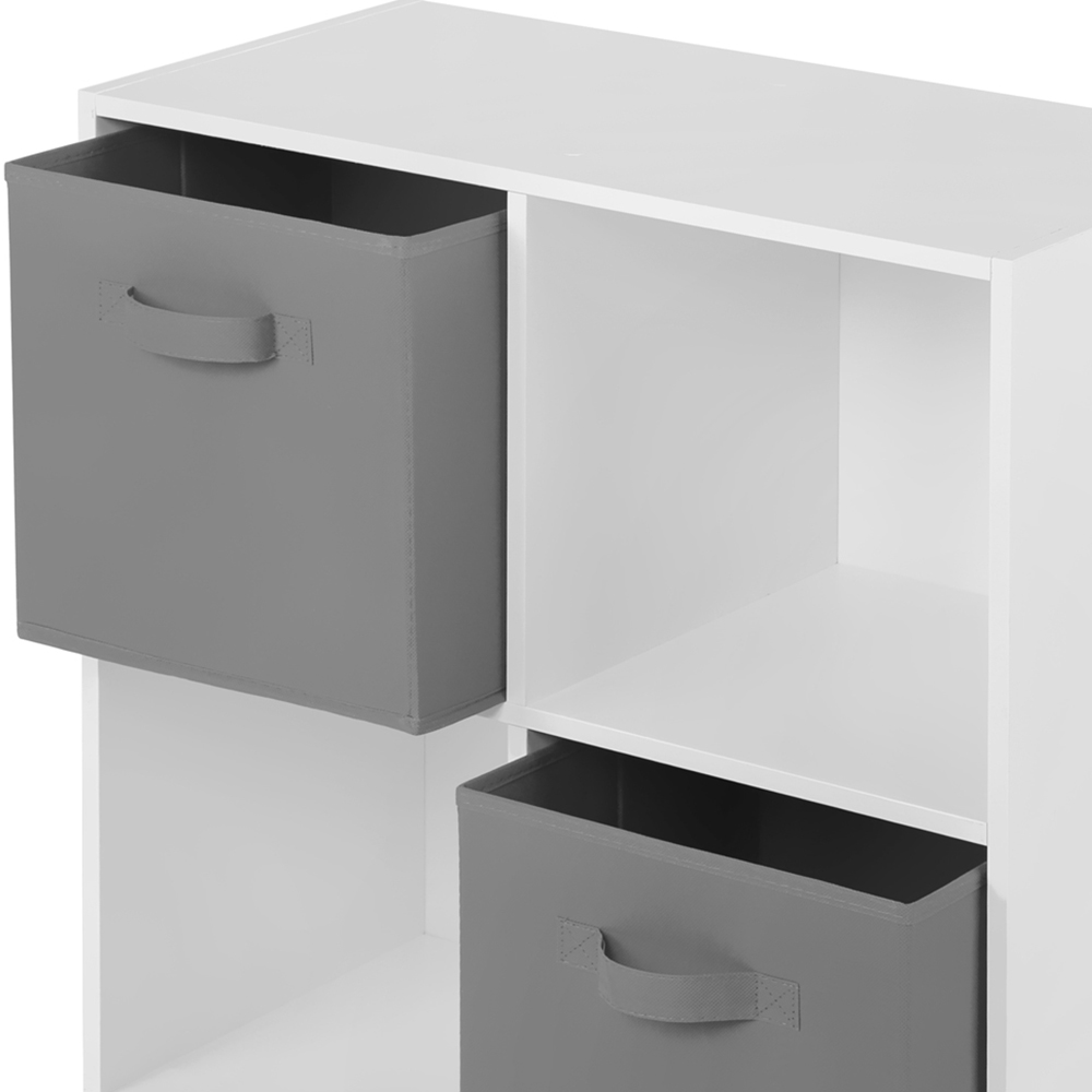 Jane 4 Shelf White Cube Storage Unit with Basket Image 6