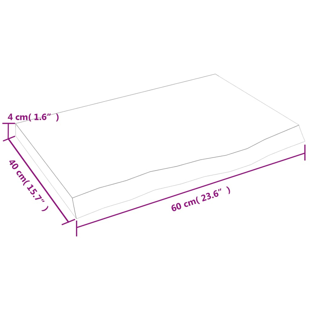 vidaXL 60cm Light Brown Treated Solid Oak Wood Floating Wall Shelf Image 8