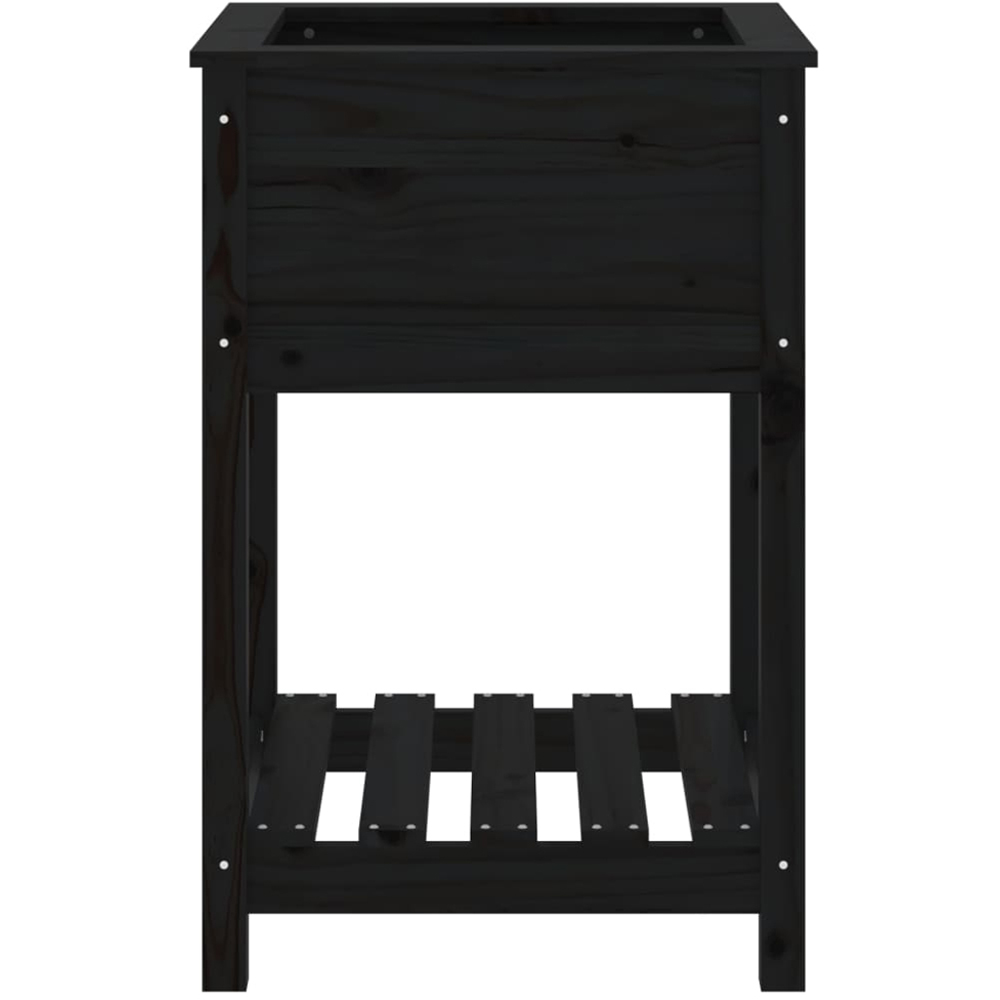 vidaXL Single Shelf Black Solid Pine Wood Garden Planter 58 x 54 x 81cm Image 4