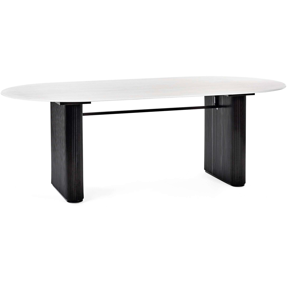 Julian Bowen Bolivia 6 Seater White Stone Effect Oval Dining Table Image 3