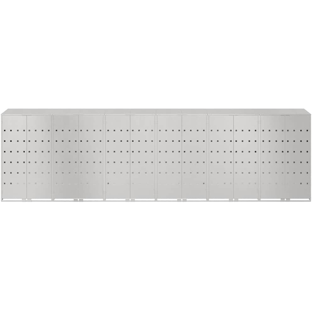 vidaXL Silver 6 Wheelie Bin Storage Shed Image 6