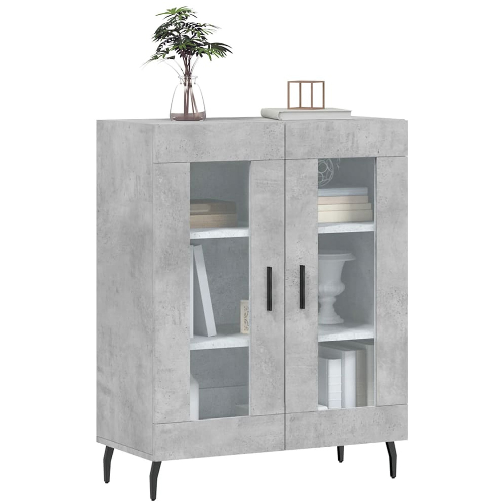 vidaXL 2 Door 3 Shelf Concrete Grey Sideboard Image 3