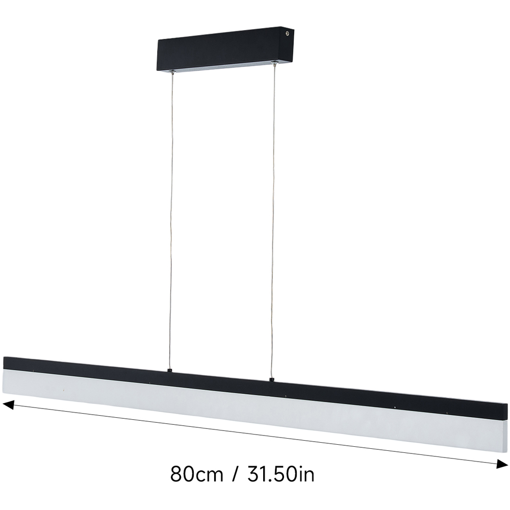 Living and Home 80cm Black LED Adjustable Chandelier with Remote Control Image 8