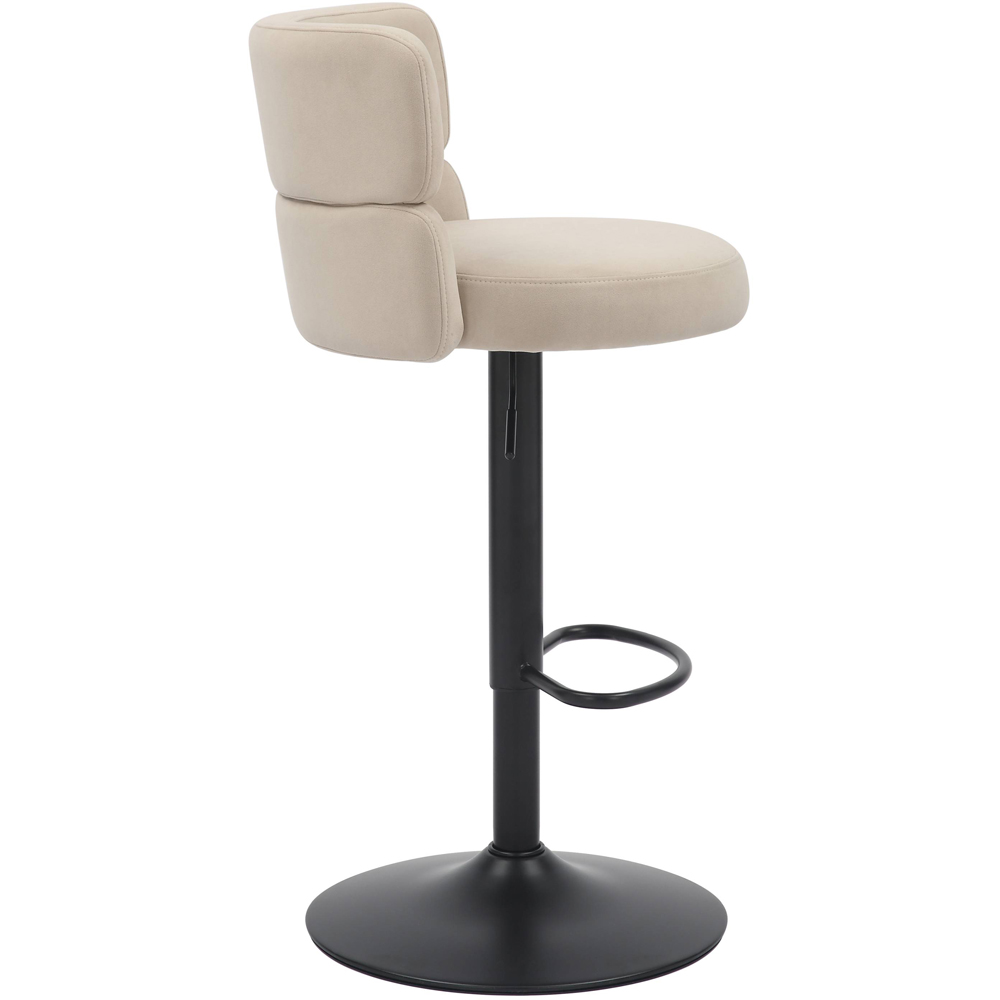 Mason Set of 2 Brushed Velvet Cream and Black Bar Stool Image 4