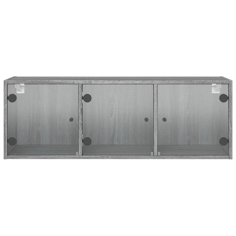 vidaXL 3 Door Grey Sonoma Glass Wall Cabinet Image 6