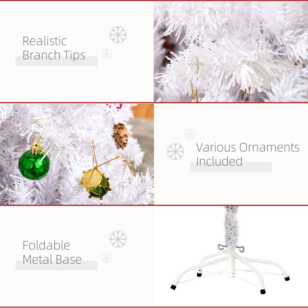 Everglow White Artificial Christmas Tree with Ornaments 4.9ft Image 5