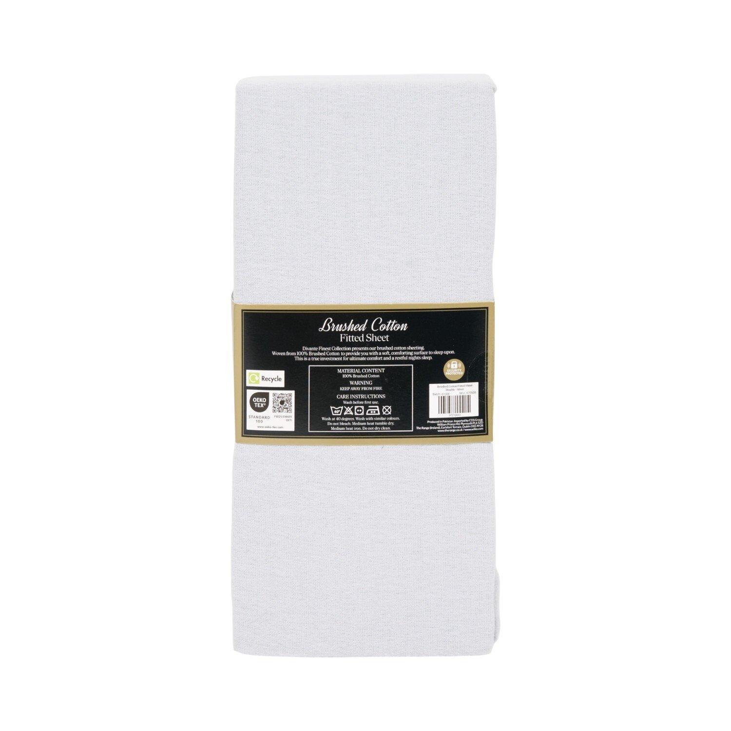 Cosy Brushed Cotton Fitted Sheet Silver Double Image 3