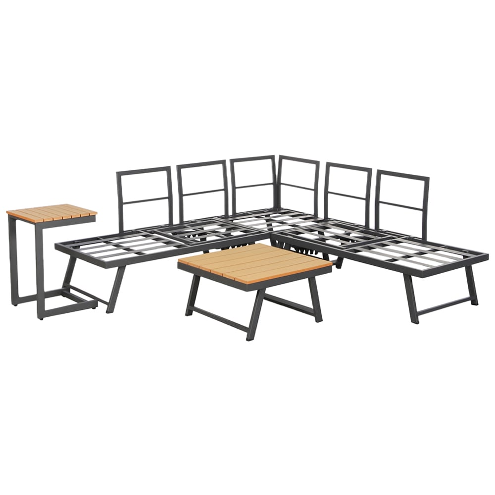 Home Garden Direct Monaco 4 Seater Grey Lounge Corner Sofa Set Image 5