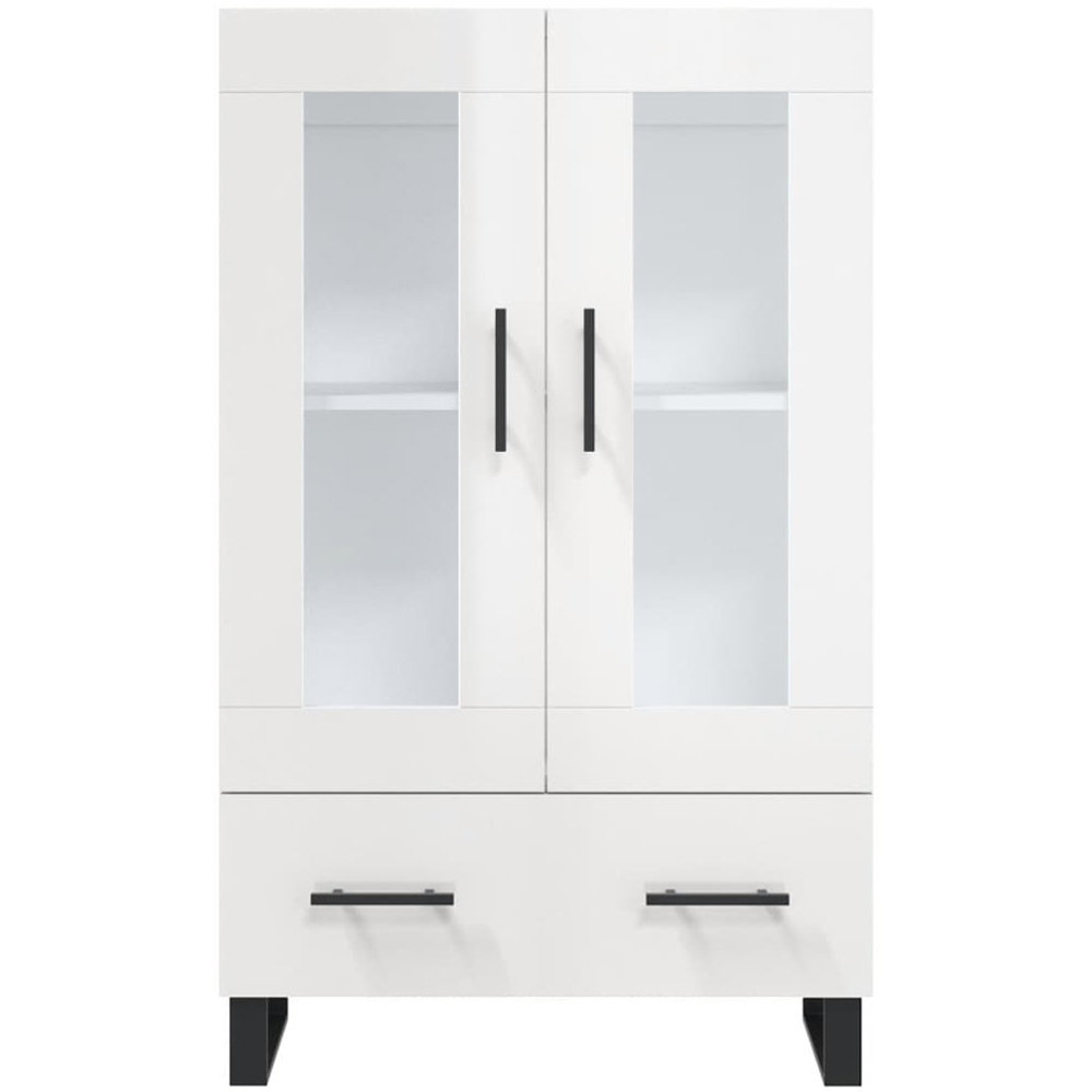 vidaXL 2 Door Single Drawer White Tall Highboard Image 6