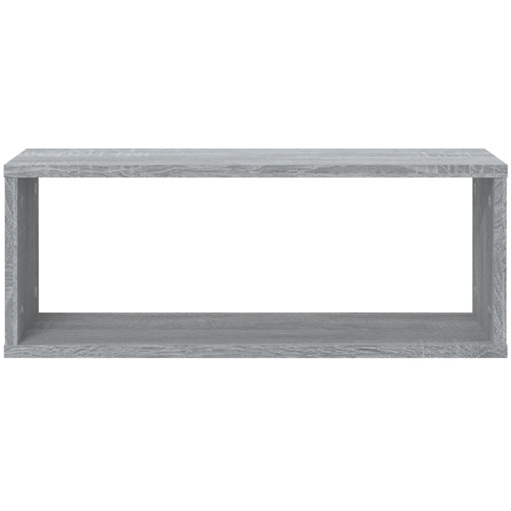 vidaXL 60cm Set of 2 Grey Sonoma Cube Floating Wall Shelf Image 3