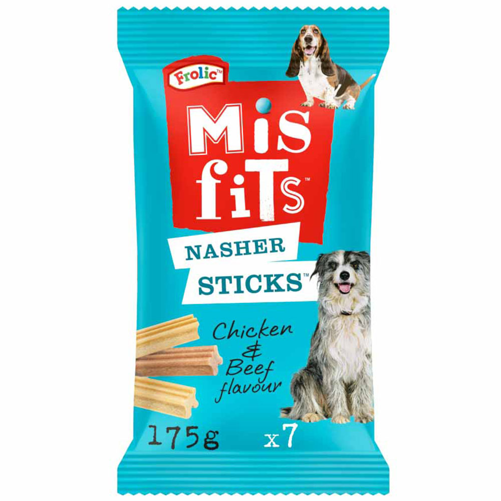 Misfits 7 Pack Nasher Sticks with Chicken and Beef Dog Treats 175g Image 1