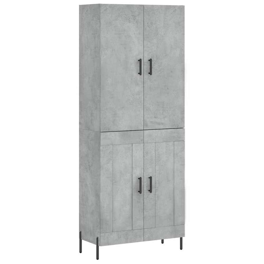 vidaXL 4 Door Concrete Grey Highboard Image 2