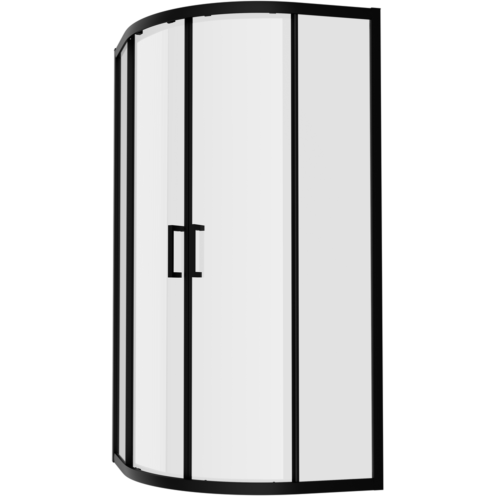 Bathstore Atlantis 2 Door Black Toughened Safety Glass Quadrant Shower Enclosure 800mm Image 1