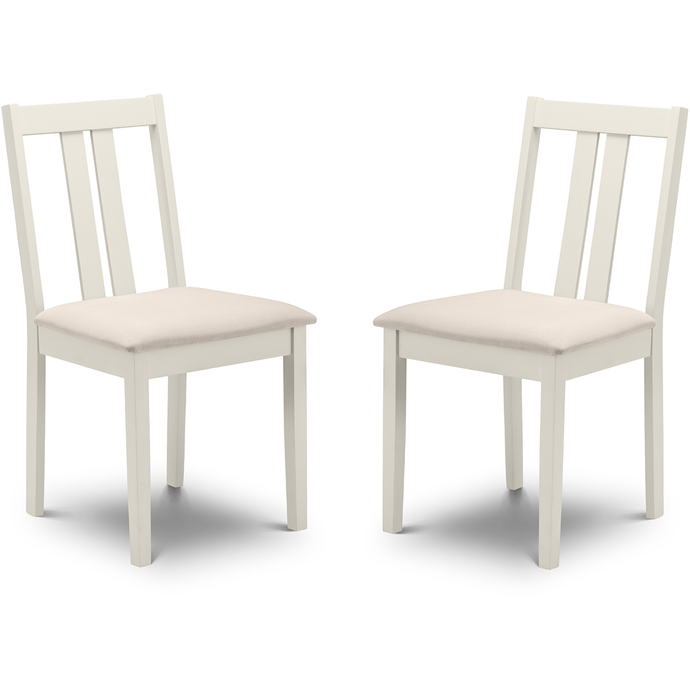 Julian Bowen Rufford Set of 2 Ivory Dining Chairs Image 2