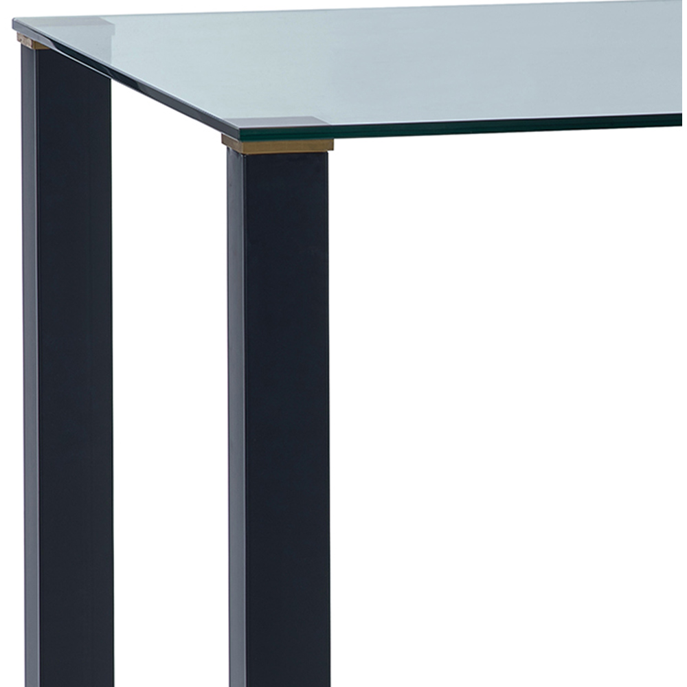 Julian Bowen Piero Glass 4 Seater Rectangular Dining Table Black Image 6