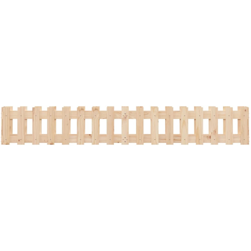 vidaXL Natural Pine Wood Fence Design Raised Garden Bed 30 x 30 x 200cm Image 4