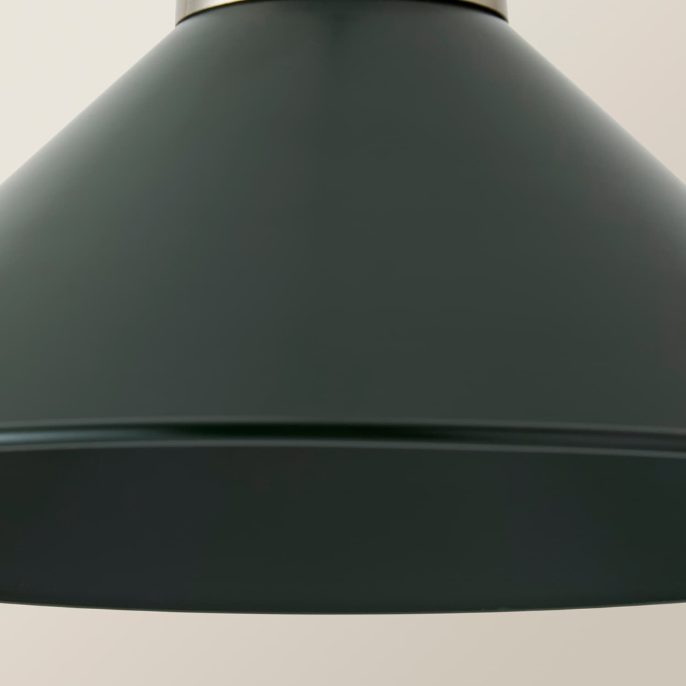 ValueLights Forest Green Tapered Metal Shade with Rolled Edge and Metallic Fitting Image 5
