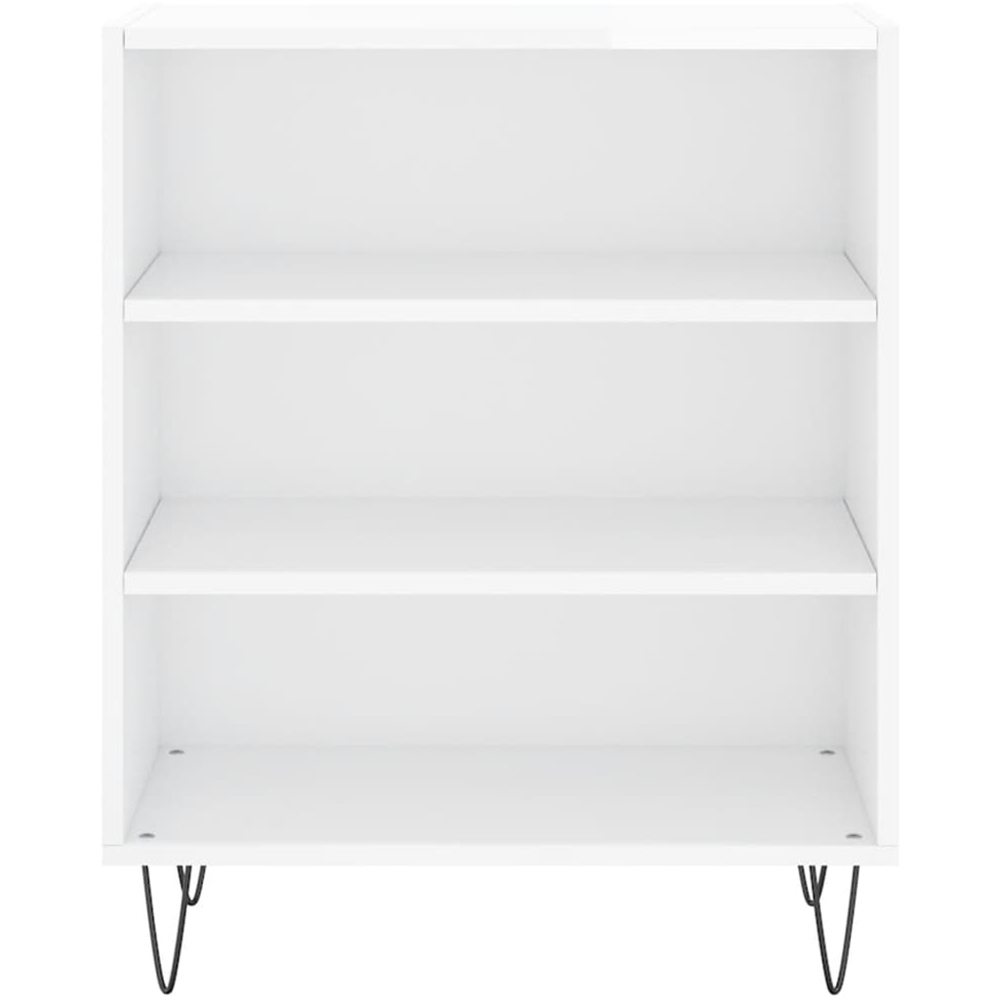 vidaXL 3 Shelf High Gloss White Sideboard Image 4