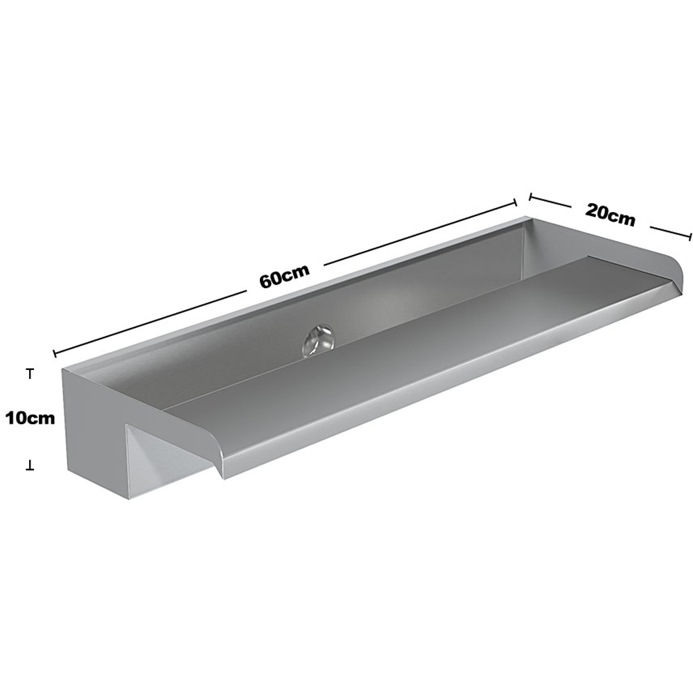Living and Home Stainless Steel Wall Mounted Outdoor Waterfall Feature 60 x 20cm Image 6