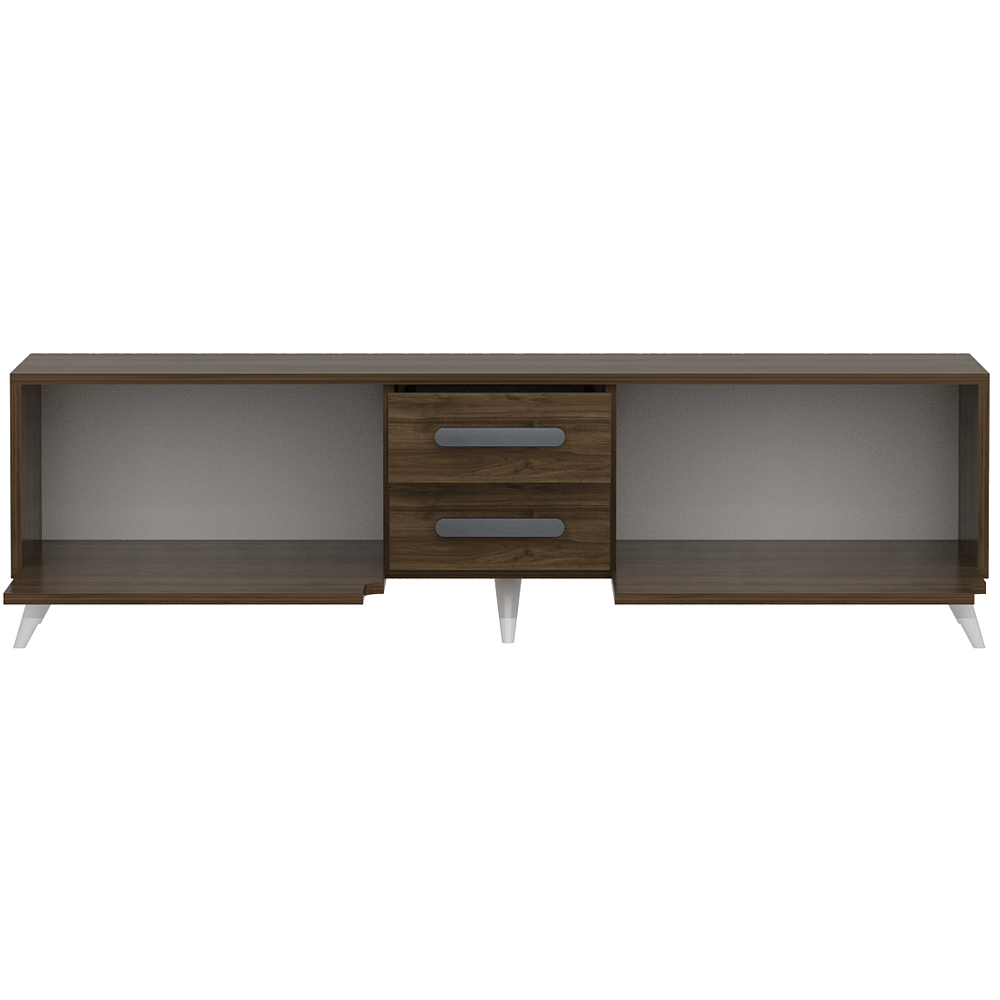 Decorotika Tex 2 Drawers 2 Door Walnut Wide TV Unit Image 2