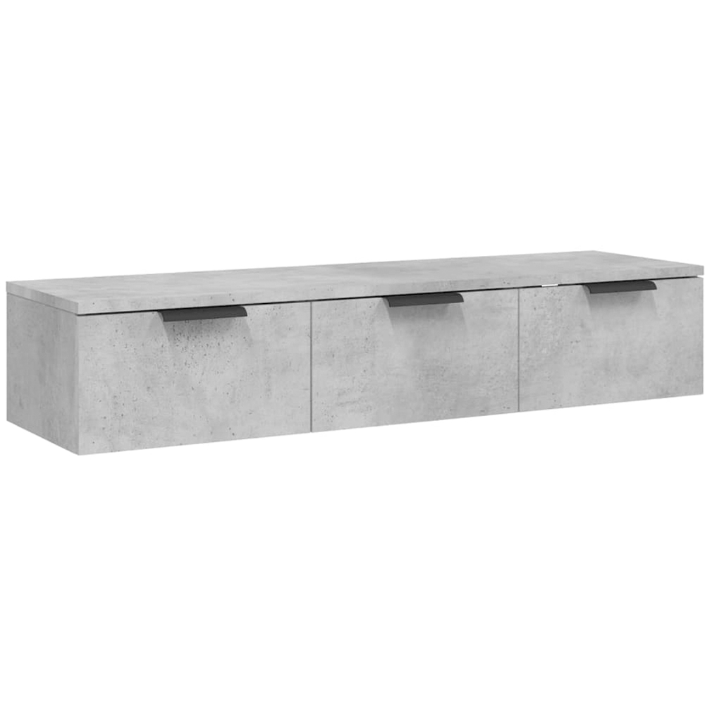 vidaXL 3 Drawer Concrete Grey Wall Mounted Cabinet Image 2