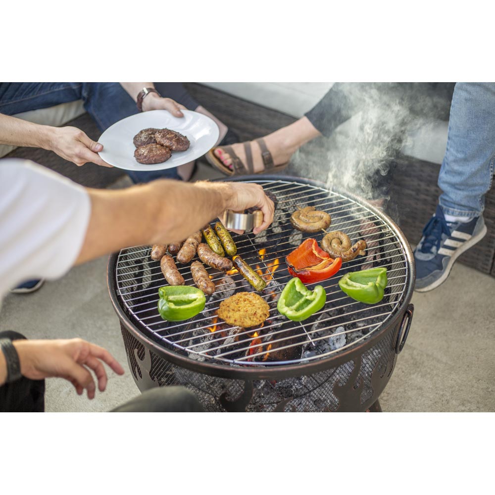 La Hacienda Wildfire Steel Firebowl with Grill Image 4