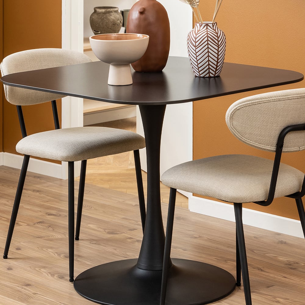 Florence Malta Ceramic Square Dining Table Black Image 1