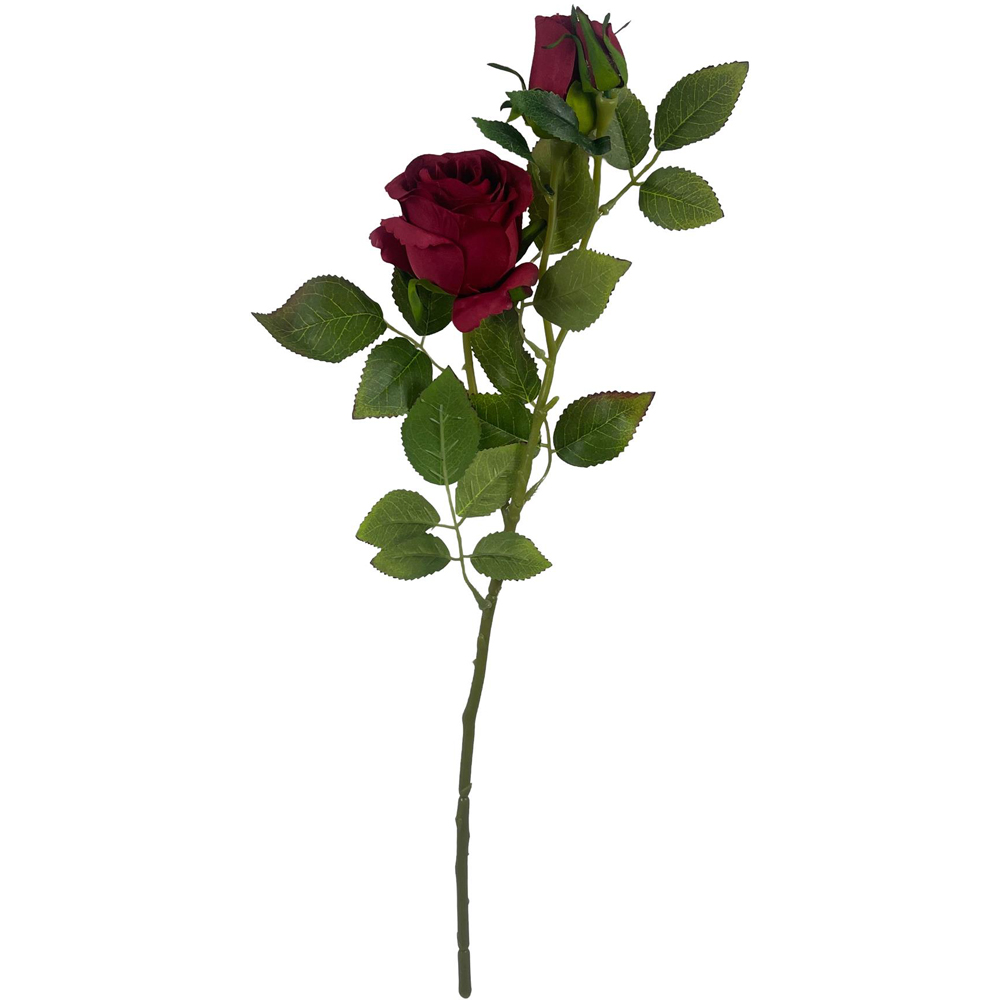 Leaf Red Rose Artificial Flower 60cm 6 Pack Image 2