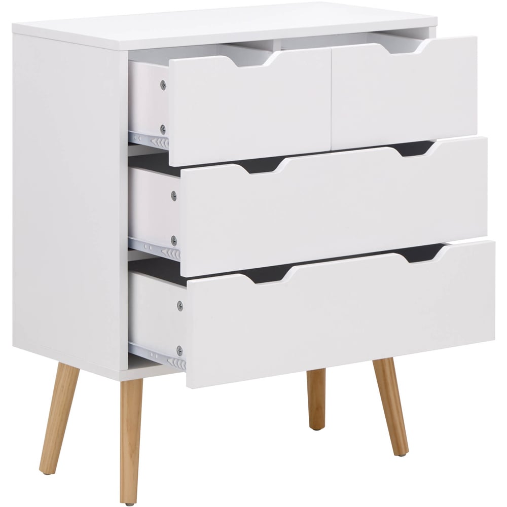 GFW Nyborg 4 Drawer White Chest of Drawers Image 5